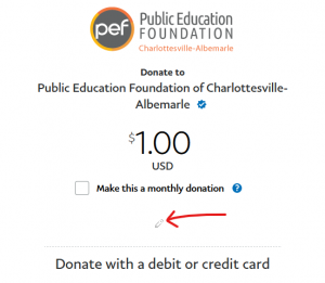 PEF Donate Screenshot