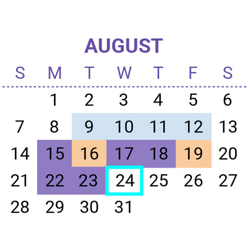 August 2022 calendar screenshot
