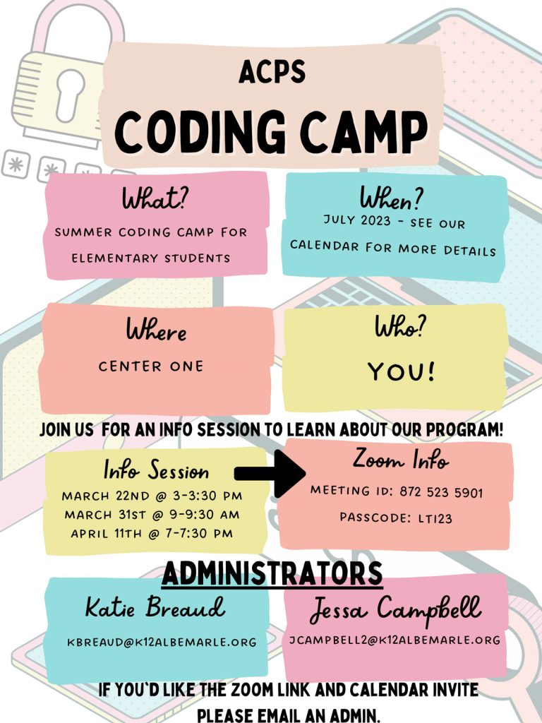 ACPS Coding Camp Facilitator Flyer