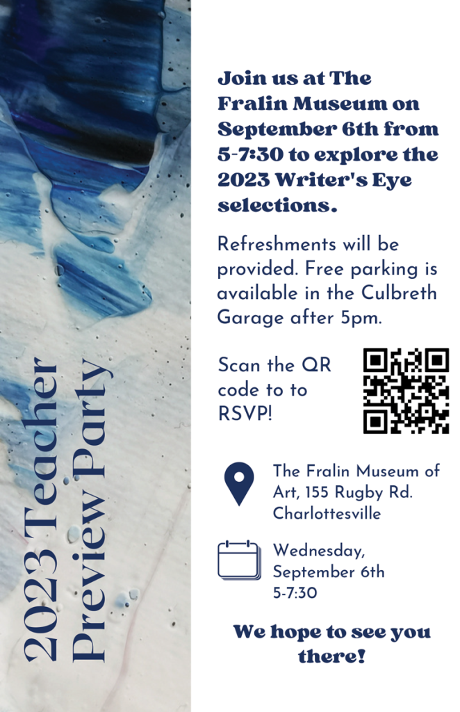 Writer's Eye Teacher Preview Party Flyer