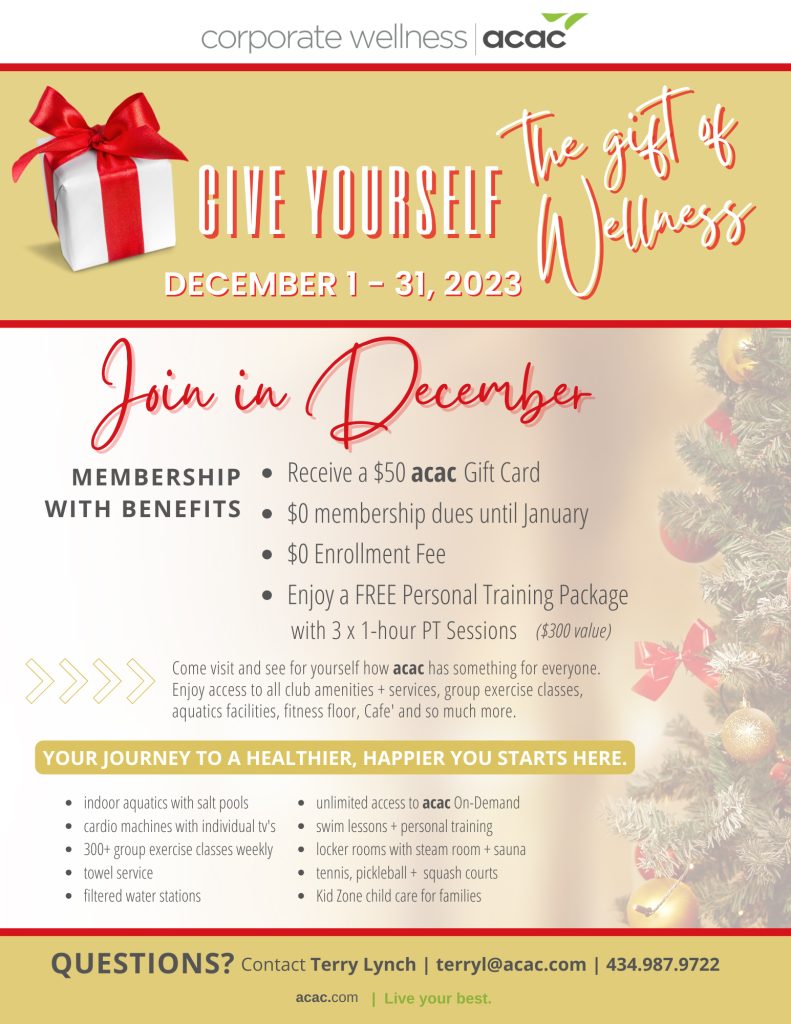 acac Give the Gift of Wellness flyer - Dec. 2023
