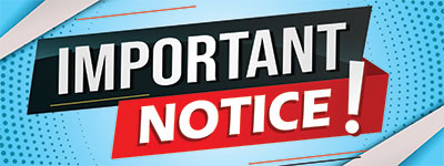 Important Notice illustration with 3D style lines